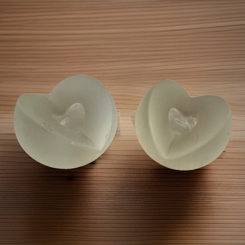 Vintage Set Of 2 Dansk Candle Holders White Frosted Satin Glass Votive 2”